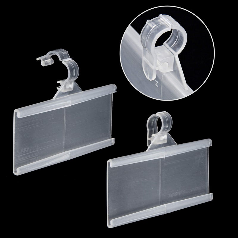 GlossyEnd Pack of 100 - Plastic Wire Shelf Label Holder  Sign and Ticket Holder  Easy Clip Design with Tight Snap Lock Closure. Height  1-1/4"" X Width  3"" | ""100 Label Inserts Included"" - Image 3